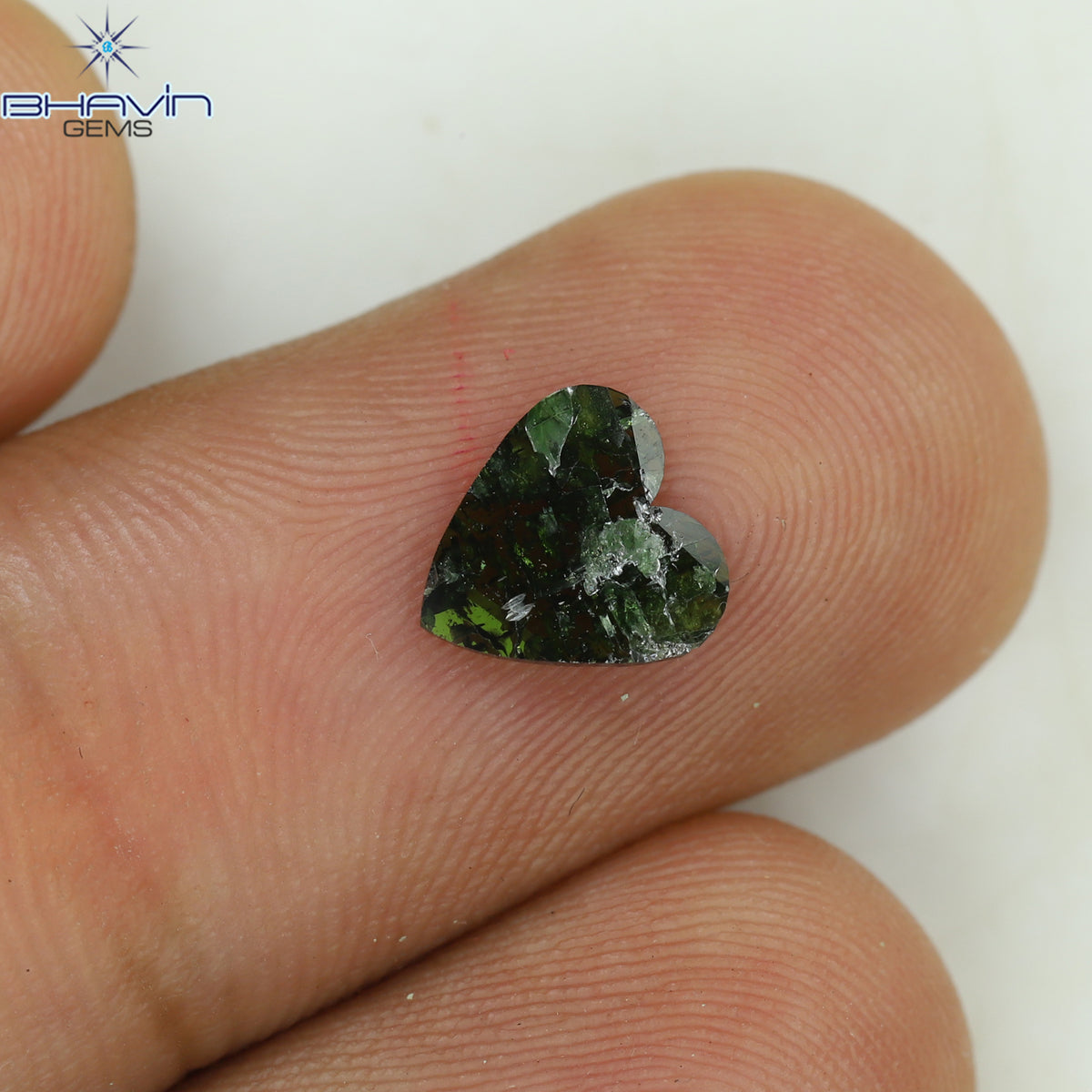 0.50 CT Heart Diamond Enhanced Green Color Clarity I3 (7.51 MM)