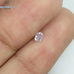 0.09 CT Oval Shape Natural Diamond Pink Color SI2 Clarity (3.38 MM)