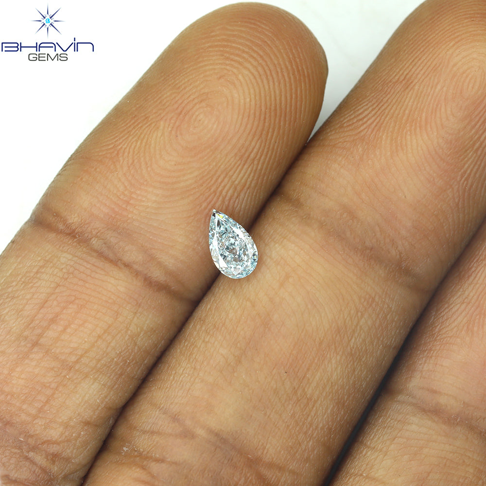 0.23 CT ペアシェイプ ナチュラル ダイヤモンド グリーン カラー I2 クラリティ (6.27 MM)