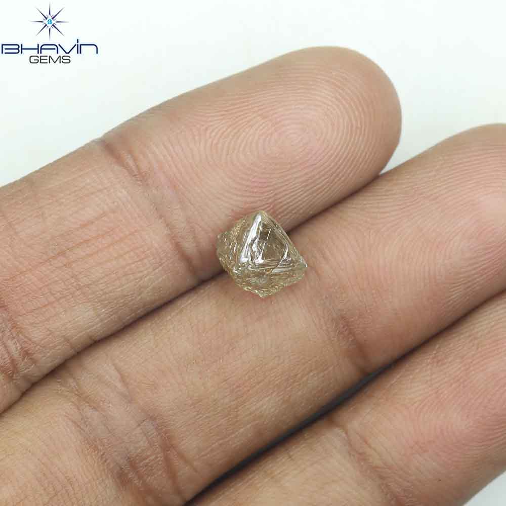 2.13 CT Rough Shape Natural Diamond Dark Brown Color SI2 Clarity (7.00 MM)