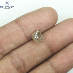 2.13 CT Rough Shape Natural Diamond Dark Brown Color SI2 Clarity (7.00 MM)