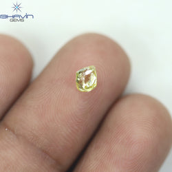 0.41 CT Rough Shape Natural Diamond Yellow Color VS1 Clarity (4.80 MM)