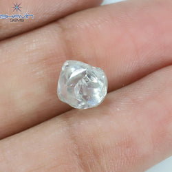 3.18 CT Rough Shape Natural Diamond White Color I1 Clarity (8.05 MM)