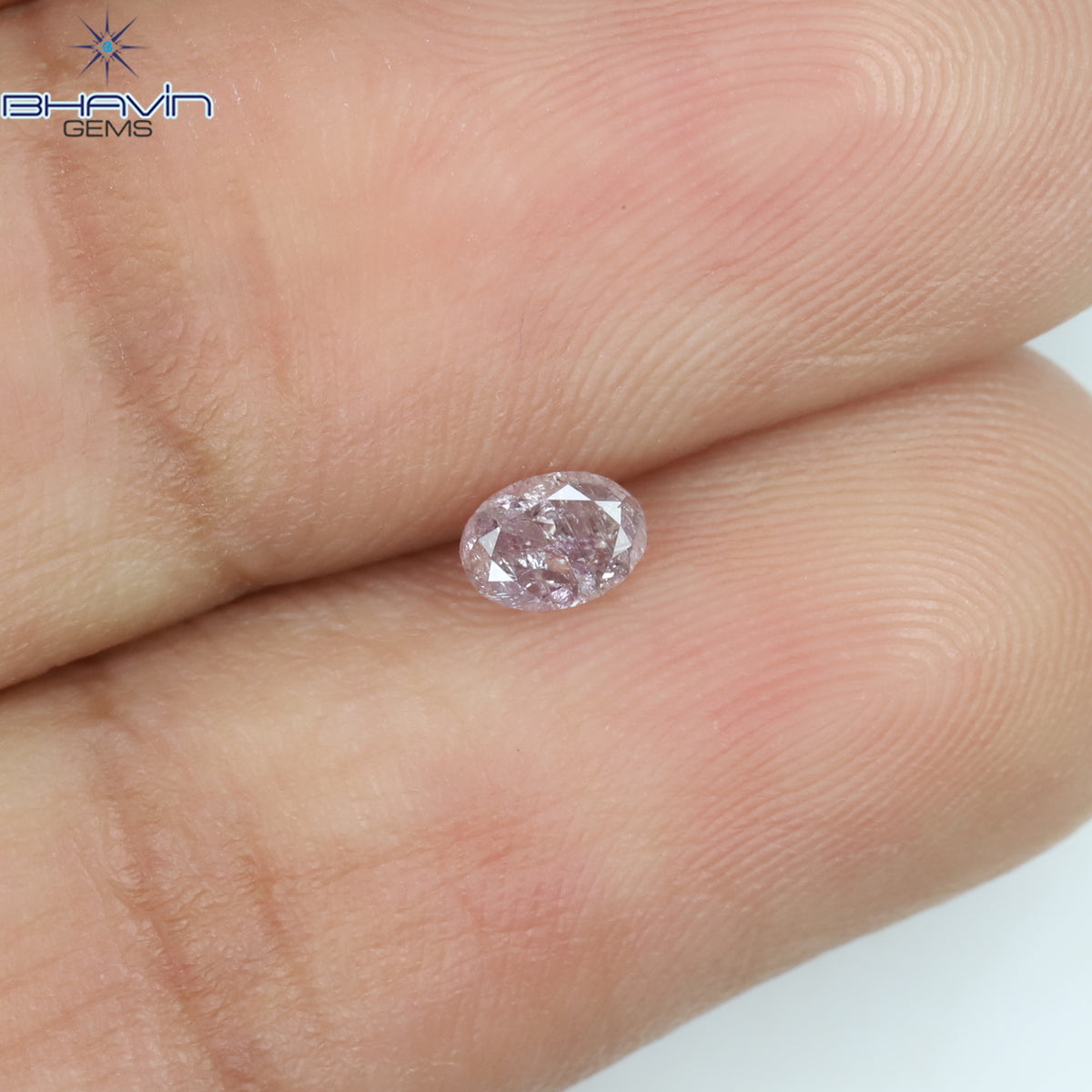 0.18 CT Natural Oval Diamond Pink Color Clarity I3 (4.09 MM)