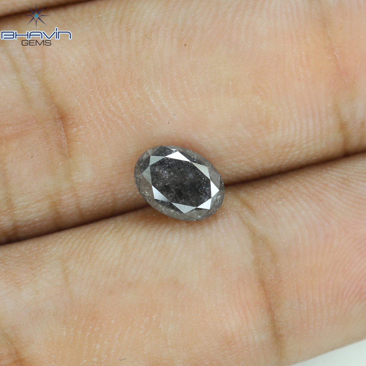 1.53 CT Oval Shape Natural Diamond Salt And Papper Color I3 Clarity (7.91 MM)