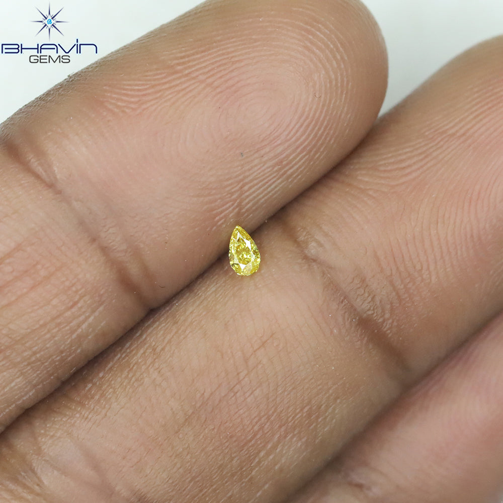 0.05 CT Pear Shape Natural Diamond Yellow Color SI2 Clarity (2.17 MM)