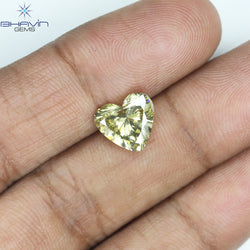2.01 CT Heart Shape Natural Diamond Green (Chameleon) Color SI2 Clarity (8.88 MM)
