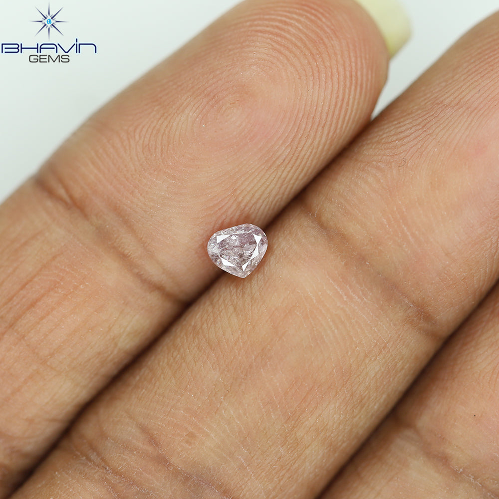 0.23 CT Heart Diamond Natural Pink Color I3 Clarity (4.07 MM)