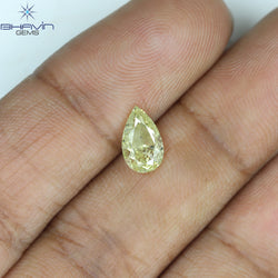 1.00 CT Pear Shape Natural Diamond Yellow Color I1 Clarity (8.14 MM)