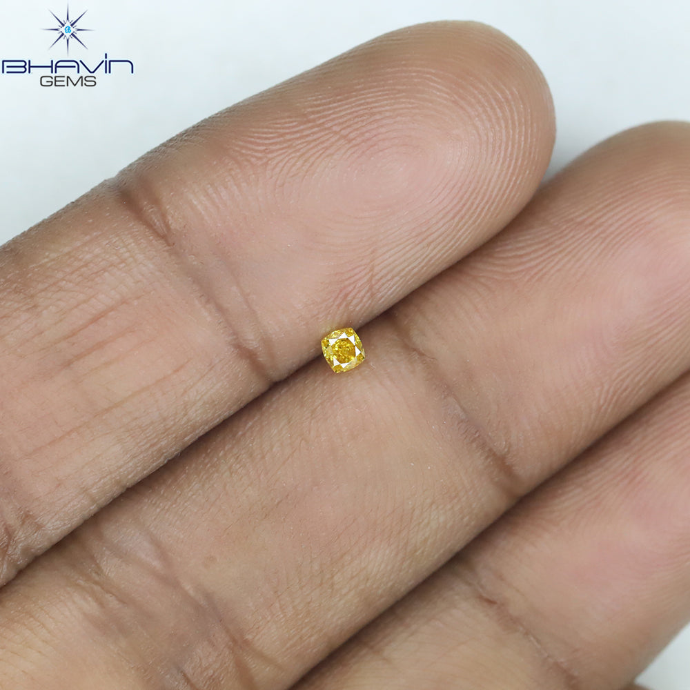 0.07 CT Cushion Shape Natural Loose Diamond Yellow Color VS1 Clarity (2.27 MM)