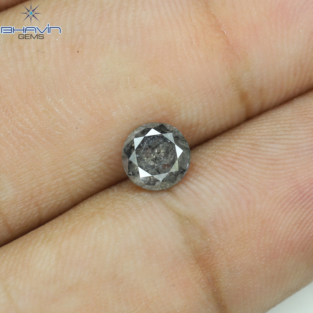 0.99 CT Natural Round Salt And Papper Diamond I3 Clarity (6.00 MM)
