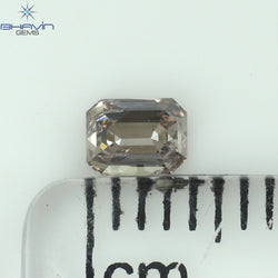 0.43 CT エメラルド シェイプ ナチュラル ダイヤモンド グレー色 SI1 クラリティ (5.22 MM)