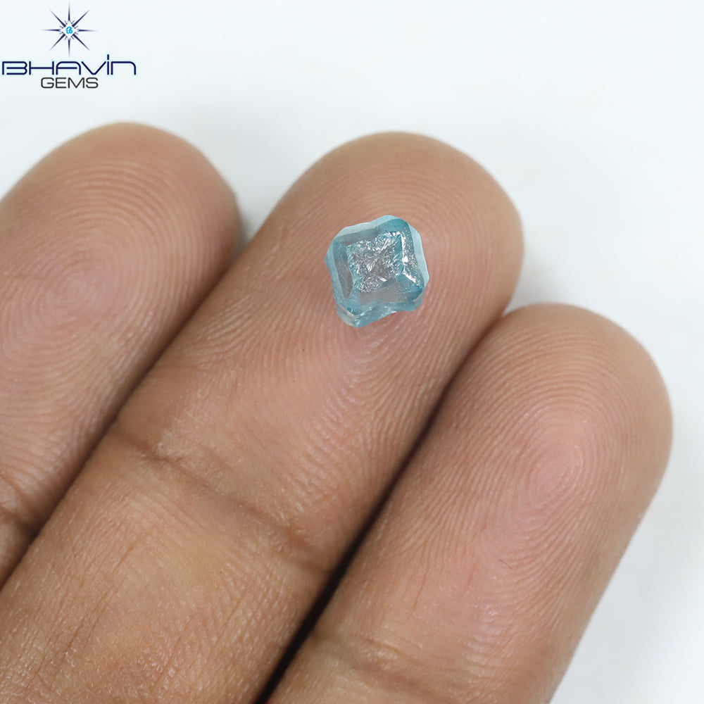 1.40 CT Rough Shape Enhanced Blue Color VS2 Clarity (5.11 MM)