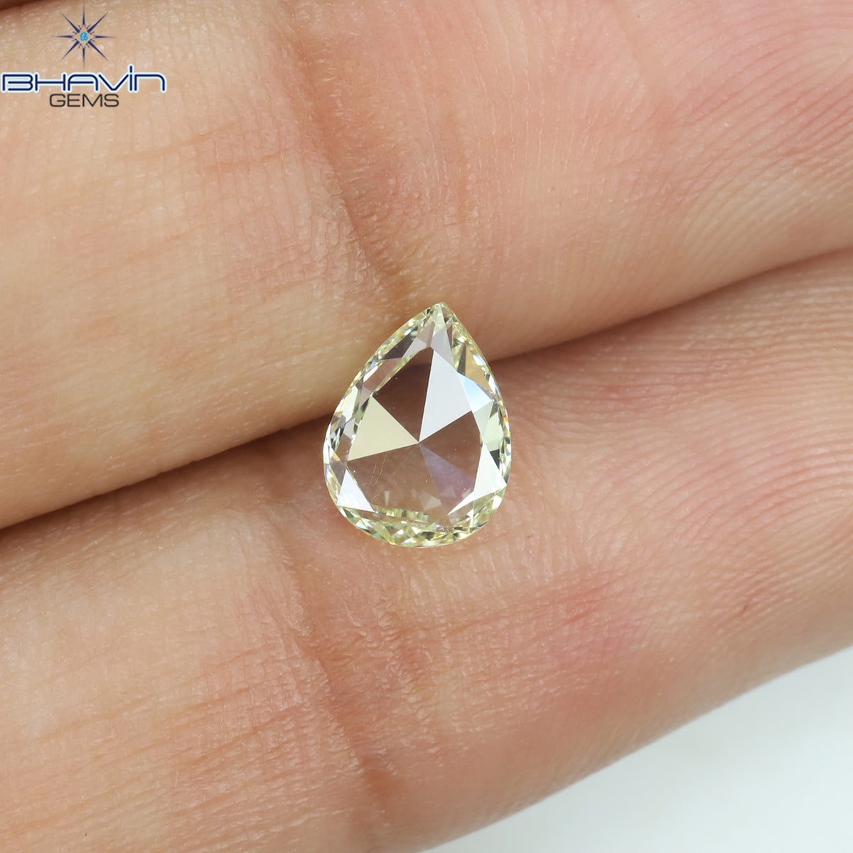 0.71 CT Natural Pear Diamond Fancy Yellow Color Clarity VVS1 (7.25 MM)