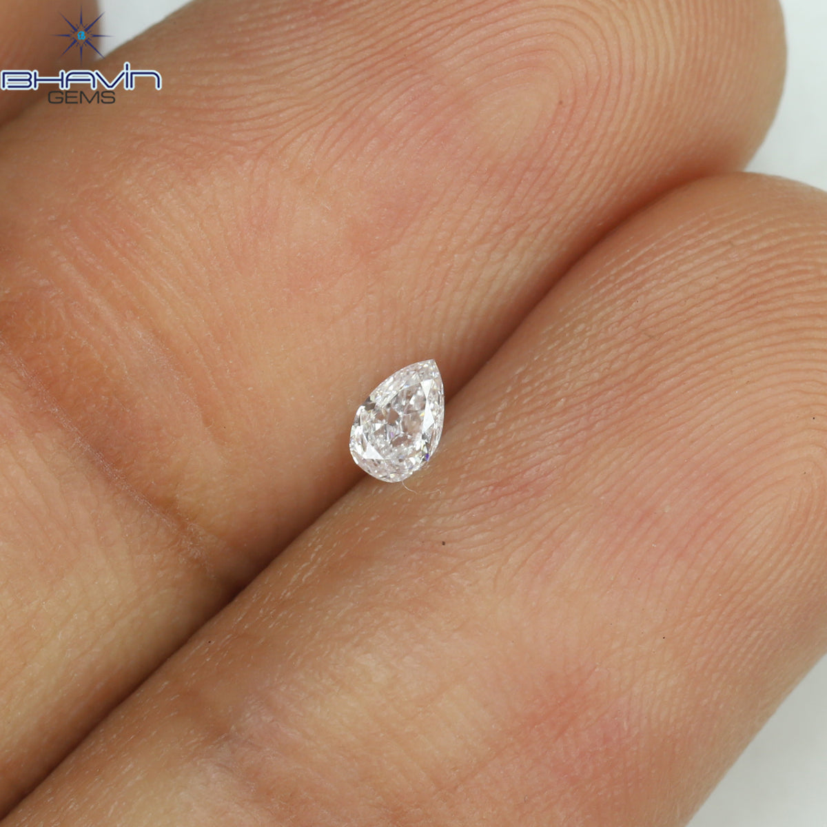 0.09 CT Natural Pear Diamond Pink Color Clarity SI1 (3.70 MM)