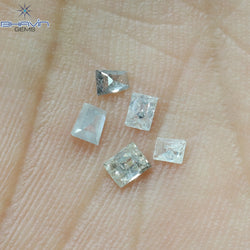 0.40 CT/5 Pcs Baguette Shape Natural Diamond Salt And Pepper Color I3 Clarity (3.21 MM)