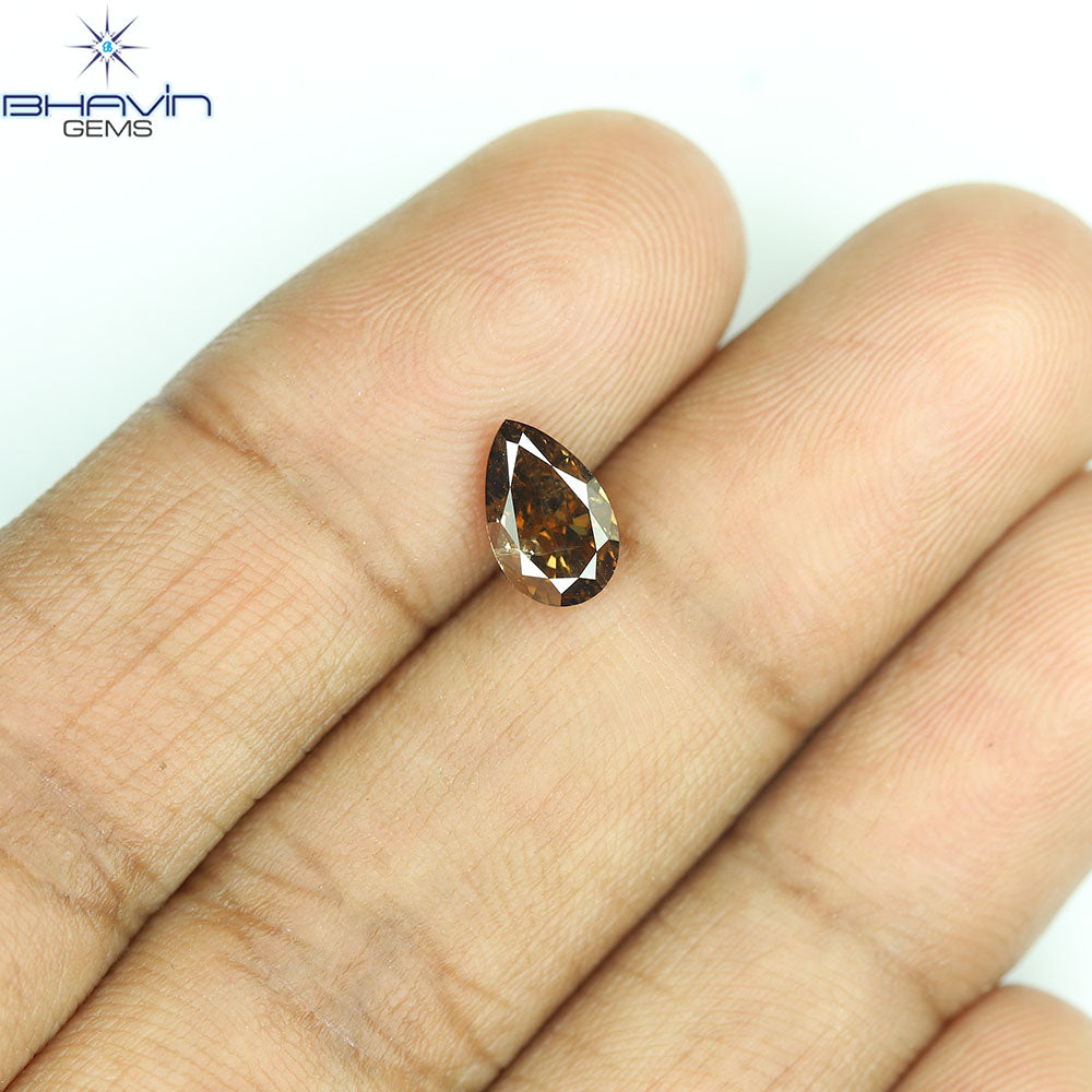 1.01 CT Pear Diamond Natural Brown Color SI2 Clarity (7.92 MM)