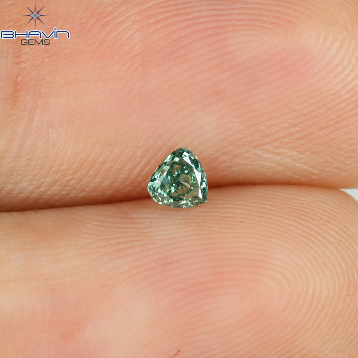0.09 CT Natural Heart Diamond Enhanced Vivid Green Color Clarity VS1 (3.66 MM)