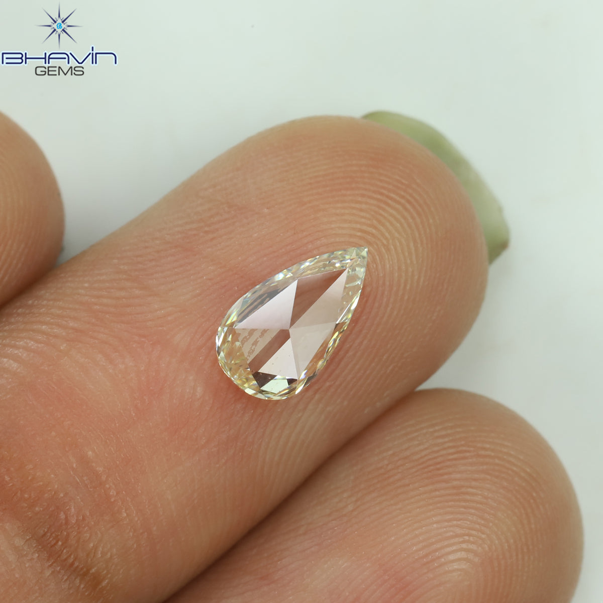 0.64 CT Natural Pear Diamond Light Yellow Color Clarity VVS1 (7.97 MM)