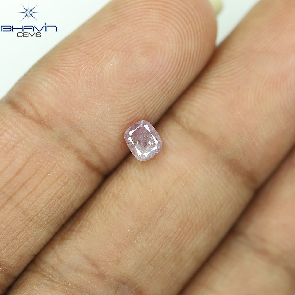 0.25 CT Cushion Diamond Natural Pink Color I3 Clarity (4.14 MM)