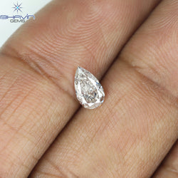 GIA Certified 0.46 CT Pear Diamond Pinkish Brown Color Natural Loose Diamond (6.54 MM)