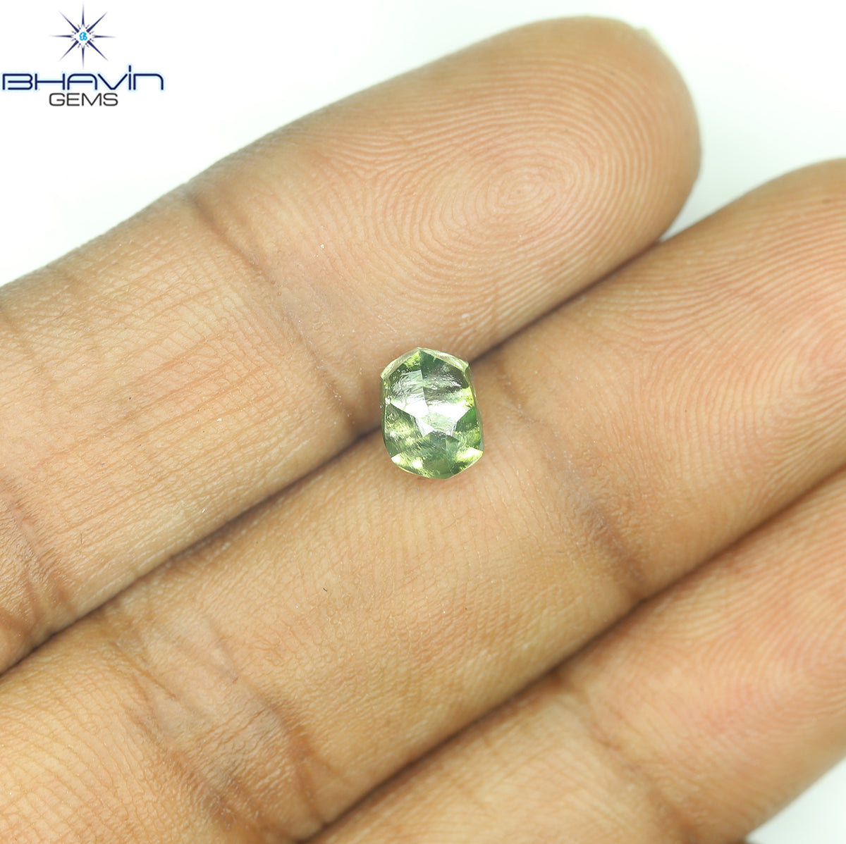 1.28 CT Natural Rough Diamond Enhanced Green Blue Color Clarity VS (6.48 MM)