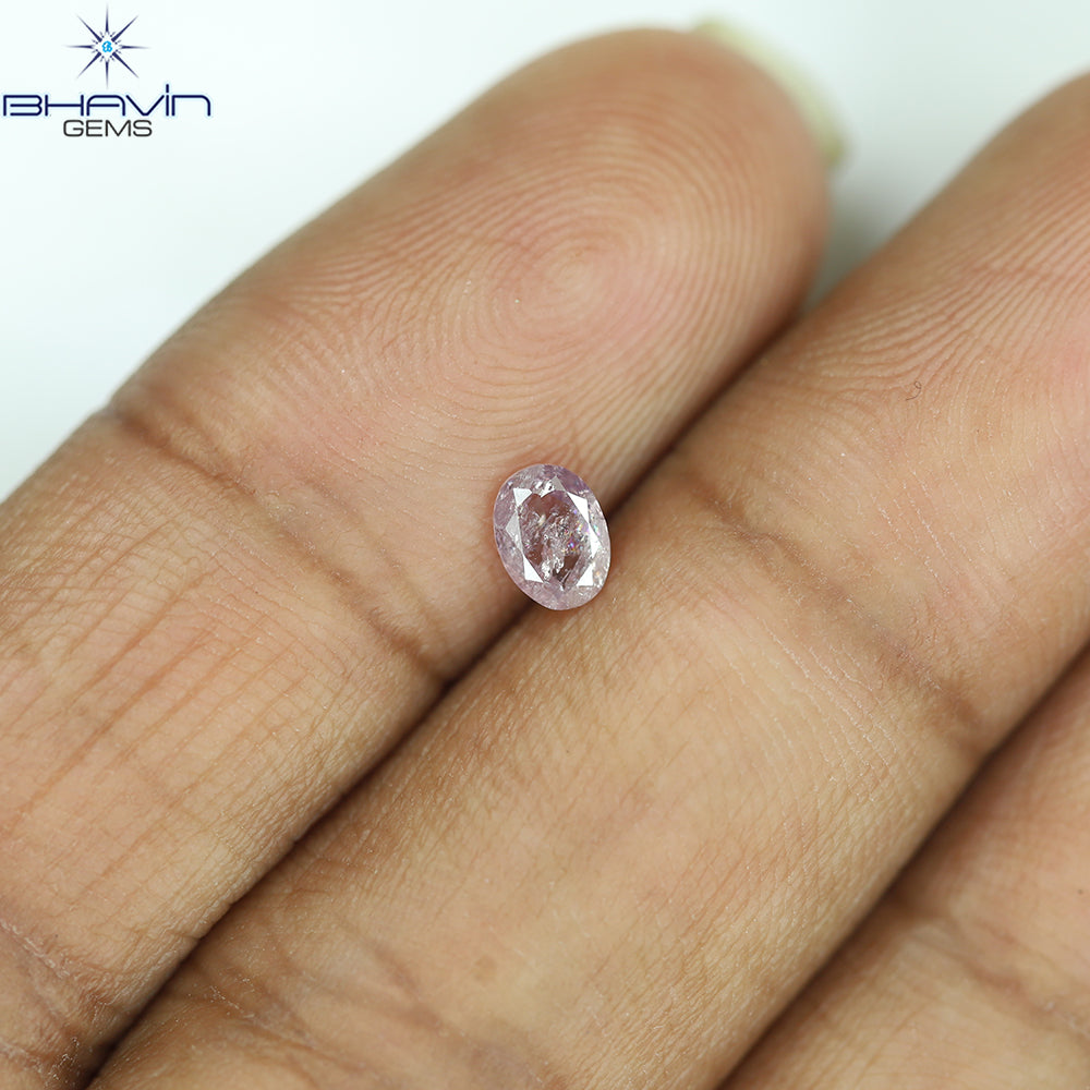 0.25 CT Oval Diamond Natural Pink Color I3 Clarity (4.69 MM)