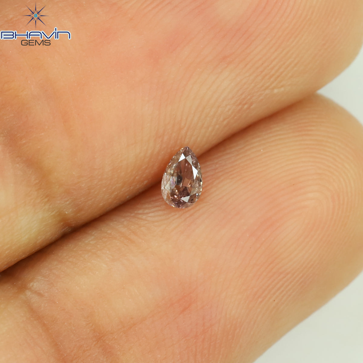 0.09 CT Natural Pear Diamond Pink Color Clarity SI2 (3.54 MM)