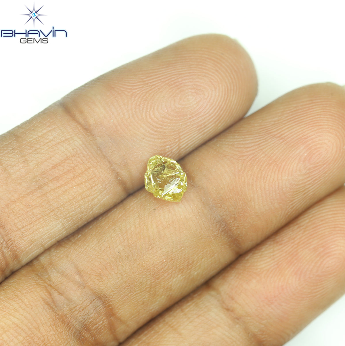 0.94 CT Natural Rough Diamond Enhanced Yellow Color Clarity VS (6.27 MM)