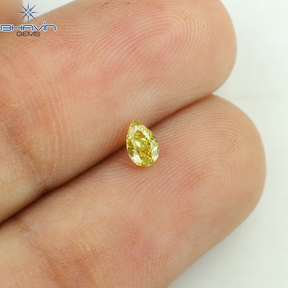 0.14 CT Natural Pear Diamond Yellow Color Clarity VS1 (4.13 MM)