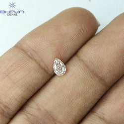 GIA Certified 0.31 CT Pear Diamond Pink-Brown Color Natural Diamond (5.28 MM)