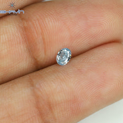 0.18 CT Oval Shape Natural Diamond Blue Color VS1 Clarity (3.90 MM)