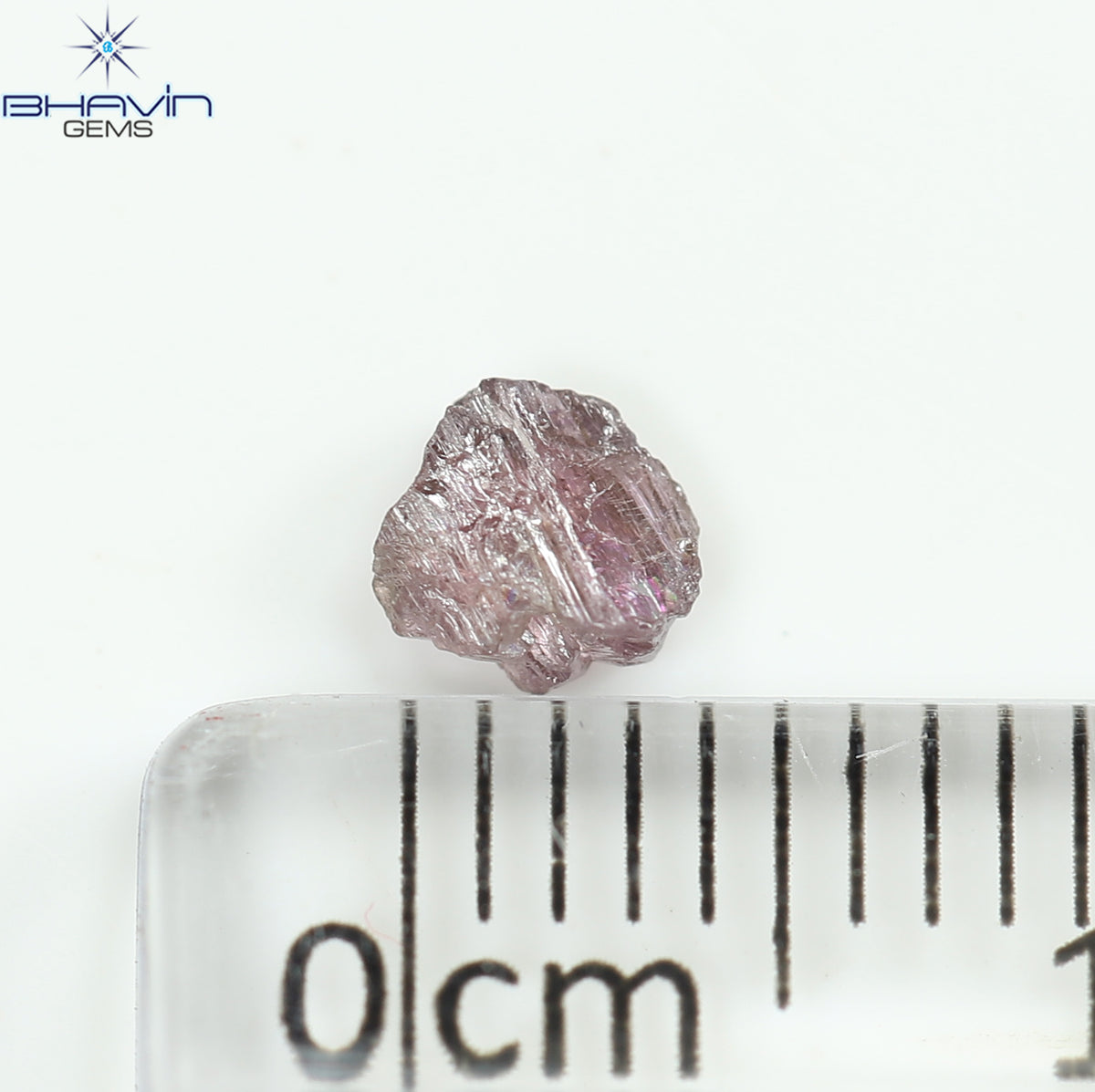 0.30 CT Natural Rough Diamond Pink Color Clarity SI (4.44 MM)