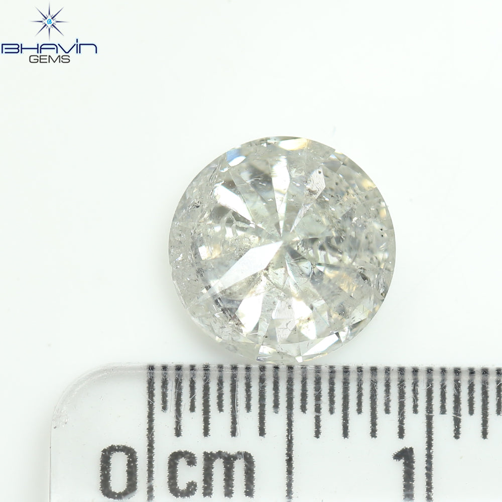 0.44 CT ラフシェイプ ナチュラル ダイヤモンド ブラック グレー (ソルト アンド パッパー) カラー I3 クラリティ (4.95 MM)