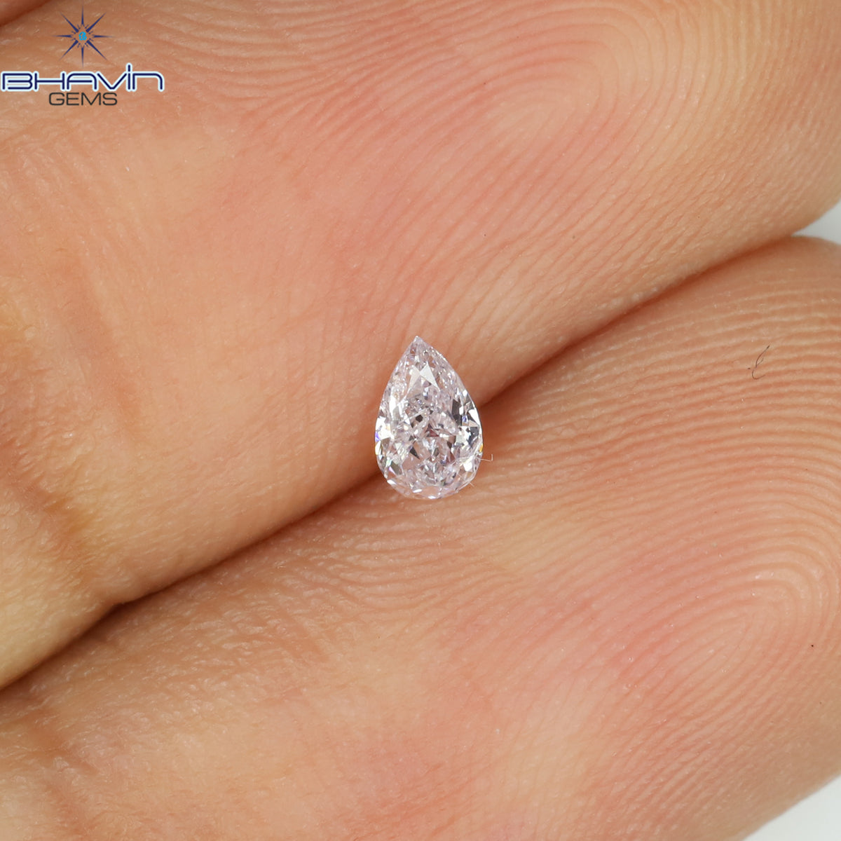 0.08 CT ペアシェイプ ナチュラル ダイヤモンド ピンク色 VS1 クラリティ (3.45 MM)