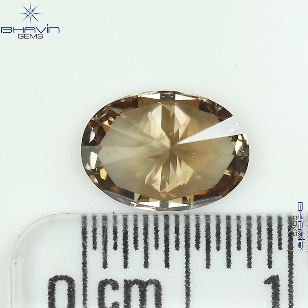 1.07 CT Oval Shape Natural Diamond Brown Color SI2 Clarity (8.17 MM)