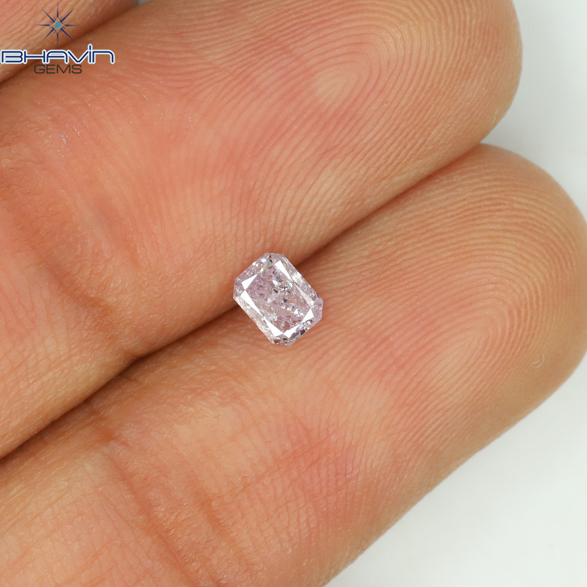 0.08 CT ラディアント シェイプ ナチュラル ダイヤモンド ピンク色 SI2 クラリティ (2.38 MM)