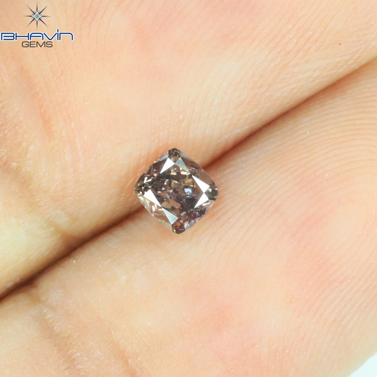 0.24 CT Natural Cushion Diamond Brown Pink Color Clarity VS2 (3.56 MM)