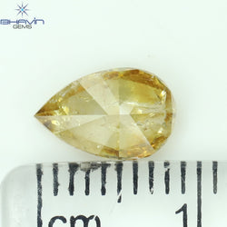 1.24 CT Pear Shape Natural Loose Diamond Orange Color I2 Clarity (9.00 MM)