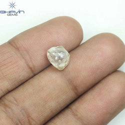 2.58 CT Rough Shape Natural Diamond Brown Color SI1 Clarity (8.12 MM)