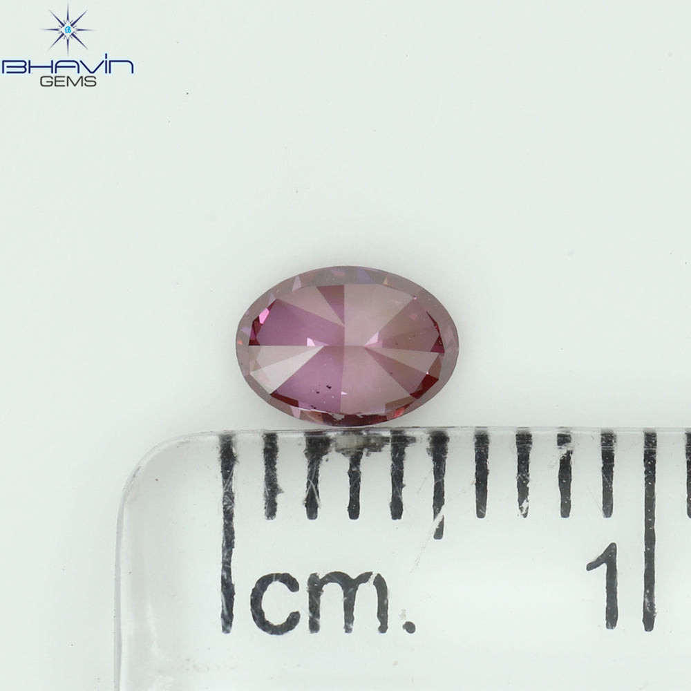 0.39 CT Oval Shape Natural Diamond Enhanced Pink Color VS2 Clarity (5.26 MM)