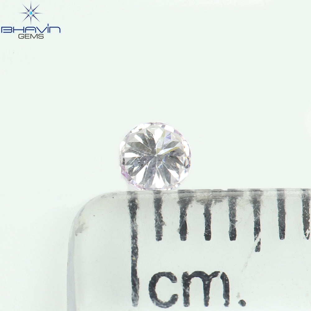 0.18 CT ラウンド ローズ カット シェイプ 天然ダイヤモンド ピンク色 I2 クラリティ (3.86 MM)