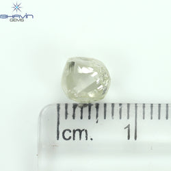 2.17 CT Rough Shape Natural Loose Diamond White (M) Color VS1 Clarity (7.14 MM)