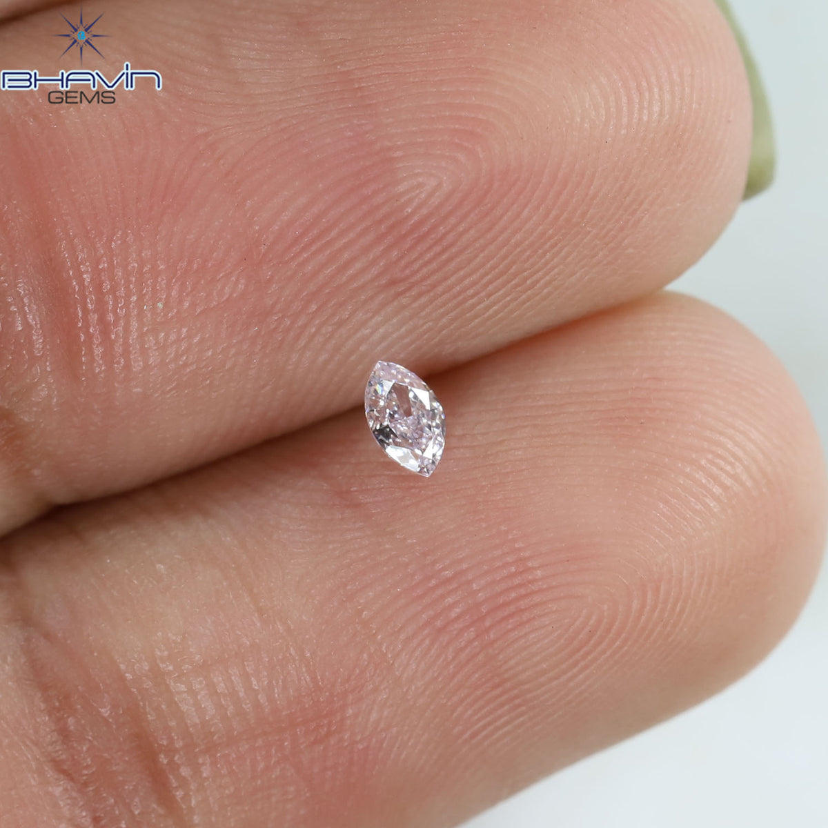 0.07 CT マーキスシェイプ 天然ルースダイヤモンド ピンクカラー VS1 クラリティ (3.64 MM)