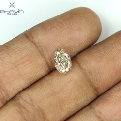 1.01 CT Oval Shape Natural Diamond Brown Color I1 Clarity (7.60 MM)