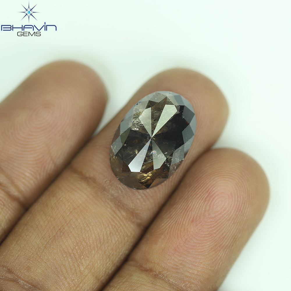 5.77 CT Oval Shape Natural Diamond Brown Color I3 Clarity (14.74 MM)