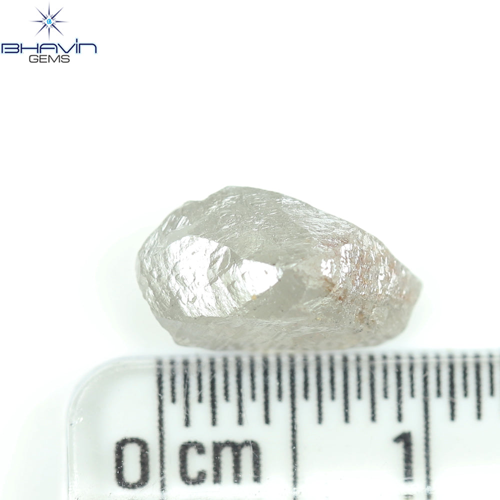 0.44 CT ラフシェイプ ナチュラル ダイヤモンド ブラック グレー (ソルト アンド パッパー) カラー I3 クラリティ (4.95 MM)