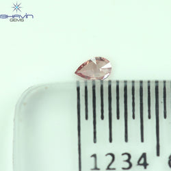 0.07 CT ペアシェイプ 天然ダイヤモンド ピンクカラー SI1 クラリティ (3.52 MM)