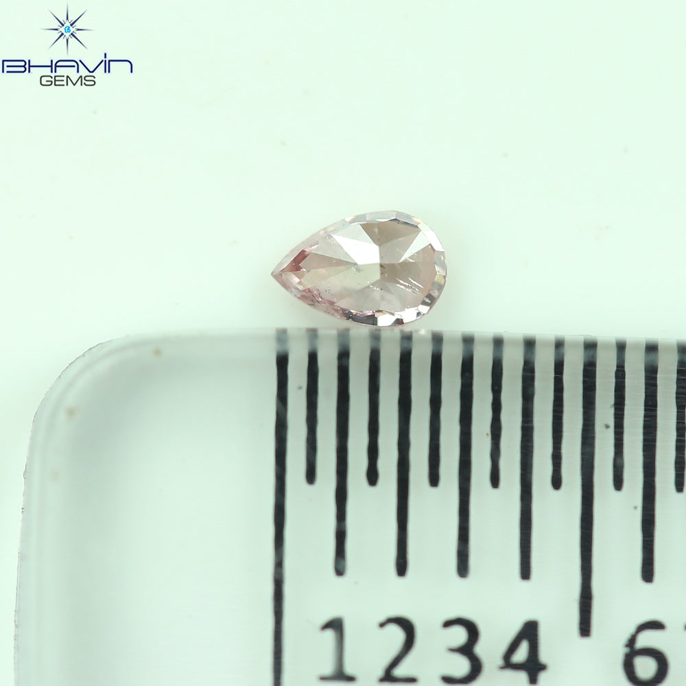 0.07 CT ペアシェイプ 天然ダイヤモンド ピンクカラー SI1 クラリティ (3.52 MM)