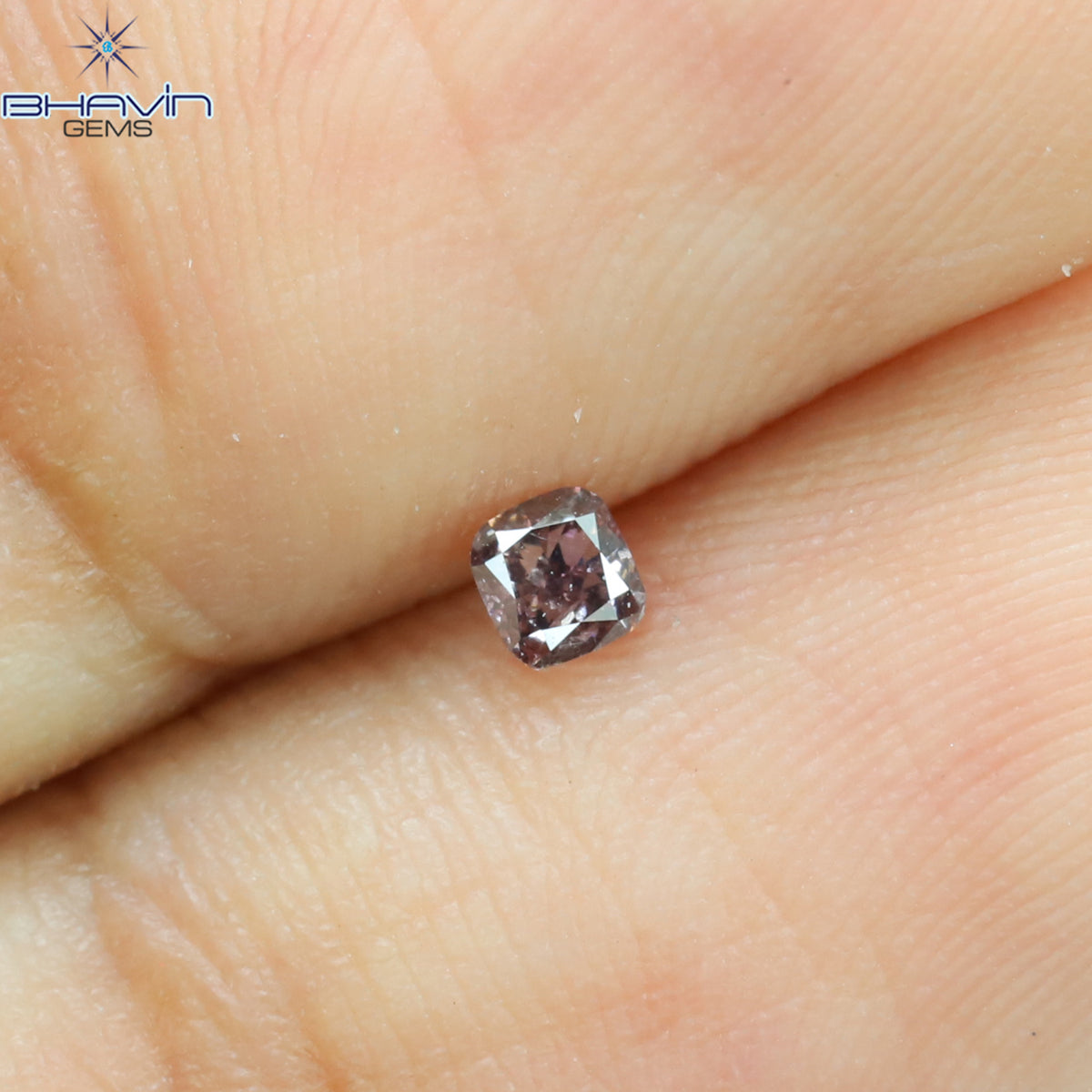 0.09 CT クッションシェイプ 天然ダイヤモンド ピンクカラー SI2 クラリティ (2.42 MM)